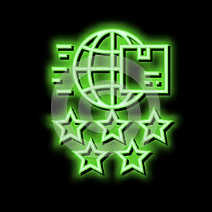 feedback international free shipping neon glow icon illustration