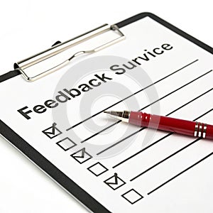 Feedback isolated on white background photo