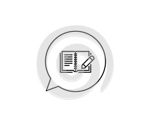 Feedback line icon. Book with pencil sign. Vector