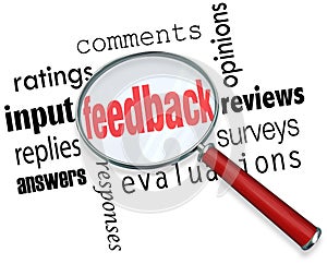 Feedback Magnifying Glass Input Comments Ratings Reviews