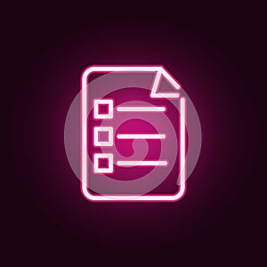 Feedback neon icon. Elements of education set. Simple icon for websites, web design, mobile app, info graphics