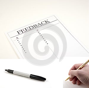 Feedback Paper - (marker and hand with pen included to be pasted