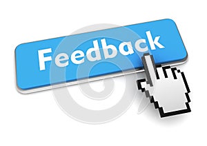 feedback push button concept 3d illustration