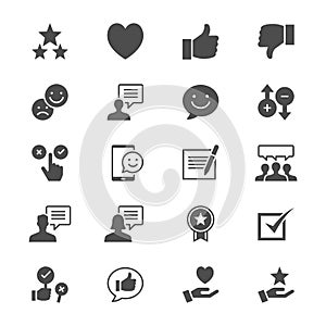 Feedback and review flat icons