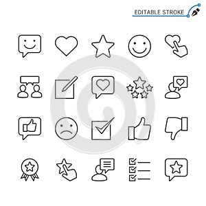 Feedback and review outline icon set