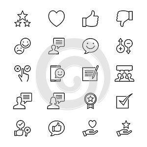 Feedback and review thin icons photo