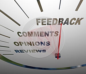 Feedback Speedometer Measuring Comments Opinions Reviews