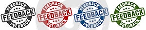 feedback stamp. feedback round stamp set isolated on white background