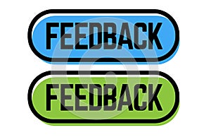 Feedback stamp on white