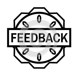 FEEDBACK stamp on white