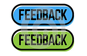 Feedback stamp on white