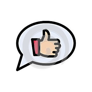 Feedback vector color line icon