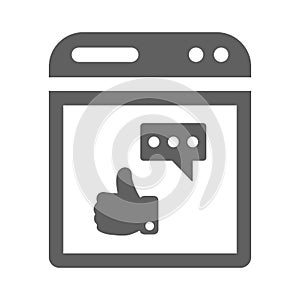 Feedback, web, comment icon. Gray vector graphics