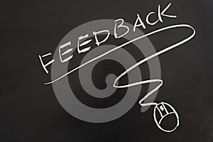 Feedback word and mouse symbol