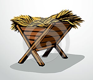 Feeder for livestock. Vector drawing