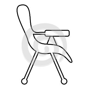 Feeding chair icon outline black color vector illustration flat style image