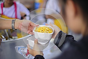 Feeding concept, Food donation, Helping people in society