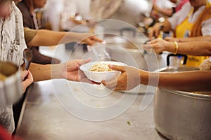 Feeding concept, Food donation, Helping people in society photo