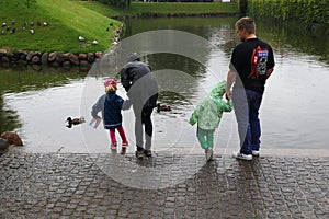 Feeding ducks in any weather