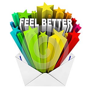 Feel Better Words in Evnelope - Get Well Card