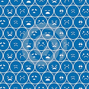 Feeling Blue Emoji Pattern