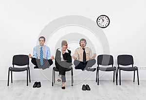 Feeling a slight handicap - people waiting for the job interview