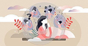 Feelings vector illustration. Flat tiny behavior expression persons concept