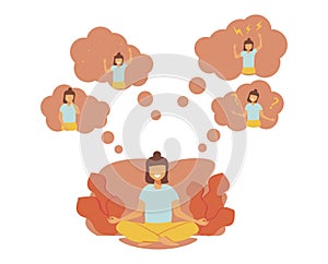 Feelings vector illustration. Flat tiny behavior expression persons concept. Various emotions and mood changes. Abstract simple