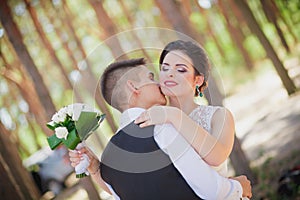 Feelings wedding kiss