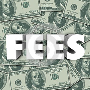 Fees Word Money Background Penalty Added Cost Price