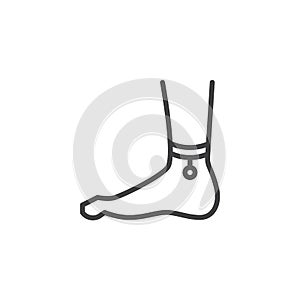 Feet with anklet outline icon