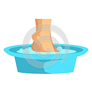 Feet in basin with water hygiene nail fungus prevention