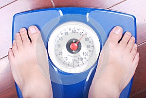 Feet on a bathroom scale