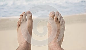 Feet on beach