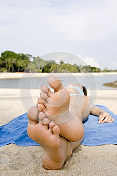 Feet On Beach