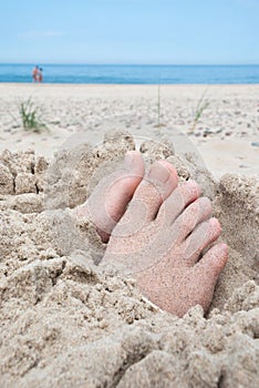 Feet on beach