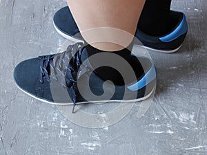 Feet in large size shoes