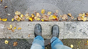 Feet Man in autumn Outdoor Lifestyle