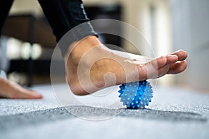 Feet Massage Using Trigger Point Spiky Massage Ball