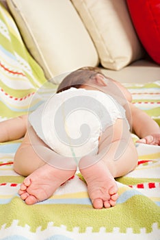 Feet of newborn baby boy