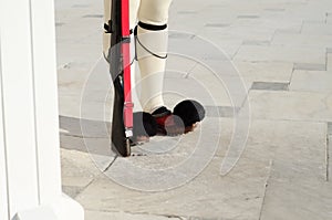 Feet of parliament guard, Tsarouhi, Greece