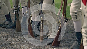 The feet of Revolutionary War era British troops