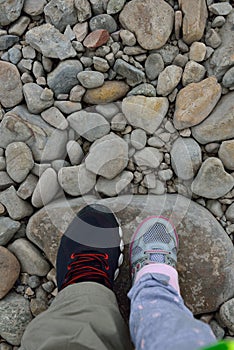 Feet on the rock