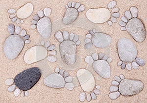 Feet by stones