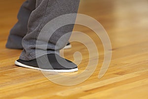 Feet of Tai Chi practitioner