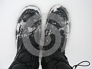 Feet in to snow