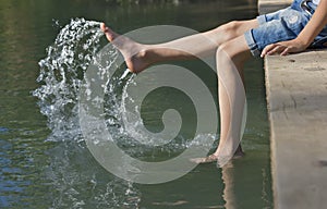 Feet in water