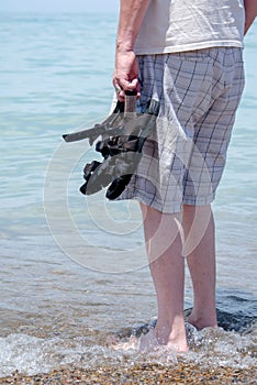 Feet in the water toes in the sand