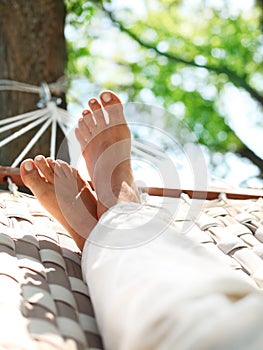 Feets in a hammock