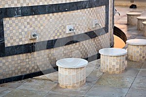 Feetwashing place in Sheikh Zayed White Mosque in Abu Dhabi